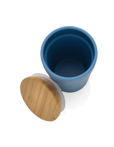 Tazza in rPP GRS con tappo in bambù