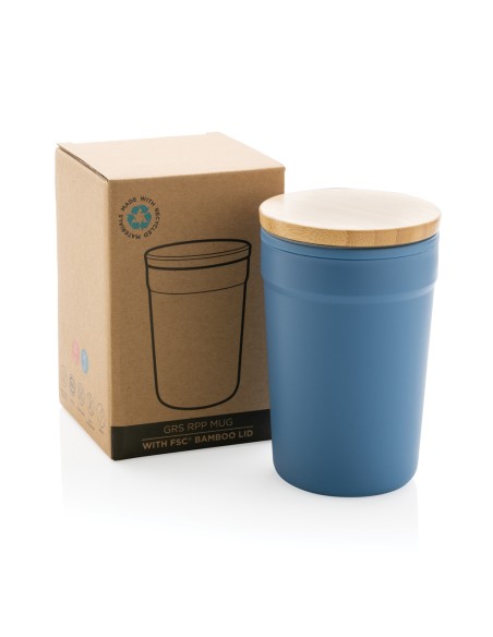 Tazza in rPP GRS con tappo in bambù