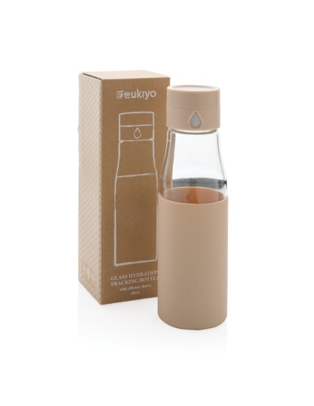 Bottiglia di monitoraggio dell'idratazione in vetro Ukiyo