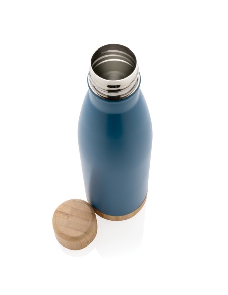Bottiglia termica in acciaio con tappo e fondo in bambù