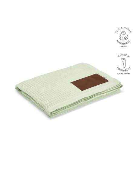 Coperta Giotto in cotone riciclato 200gsm. Patch personalizzabile