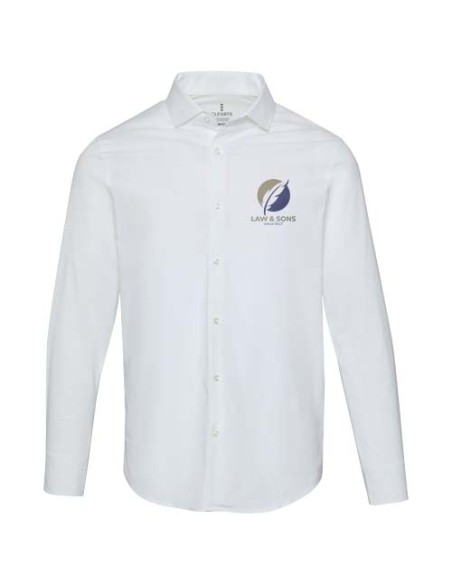 Camicia in tessuto di popeline da uomo Carnelian