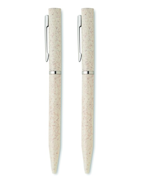 Set di penne a rotazione in paglia