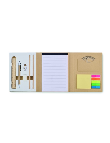 Set di cancelleria con blocco note