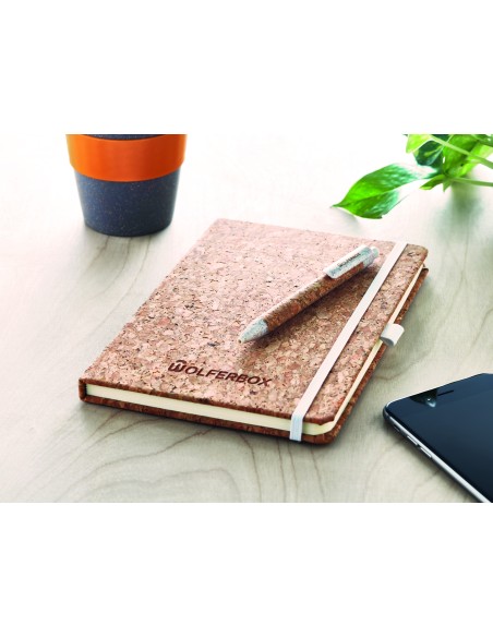 Set blocco e penna in sughero