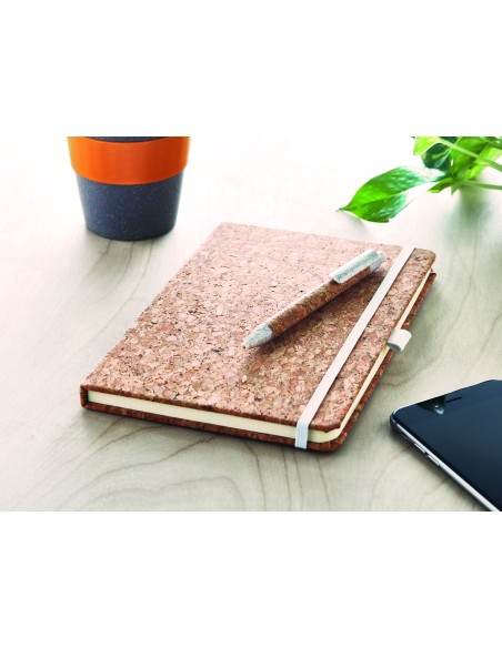 Set blocco e penna in sughero