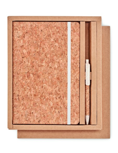 Set blocco e penna in sughero