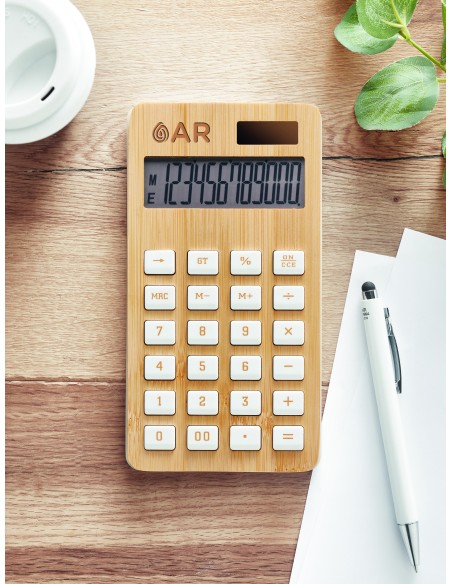 Calcolatrice in bamboo