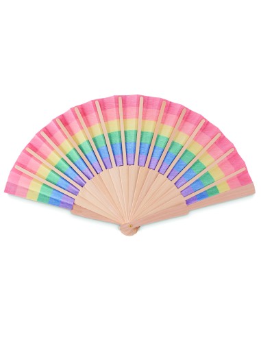 Ventaglio in legno arcobaleno