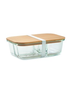 Porta pranzo in vetro e bamboo
