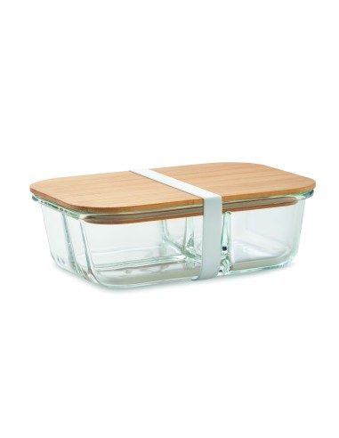 Porta pranzo in vetro e bamboo