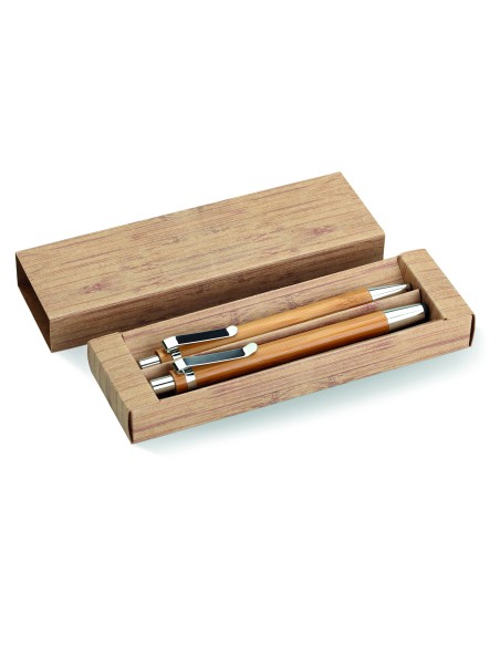 Set penna e matita in bambu