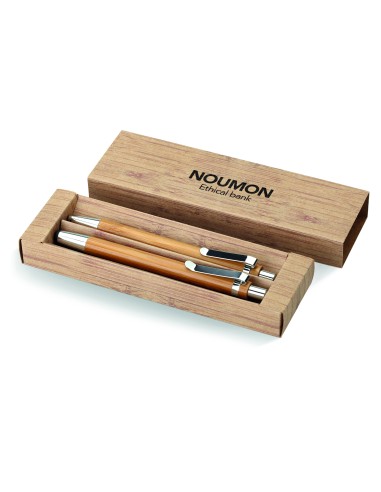Set penna e matita in bambu