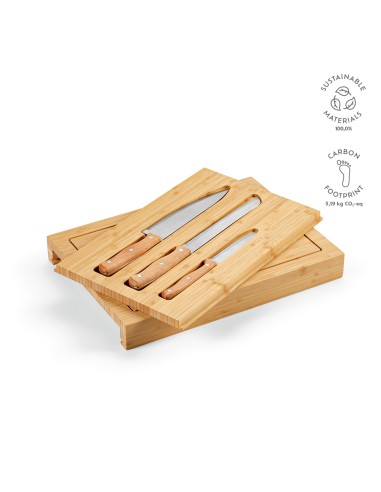 Tagliere Brancusi in Bambù con Coltelli da Cucina