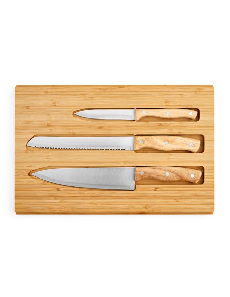 Tagliere Brancusi in Bambù con Coltelli da Cucina