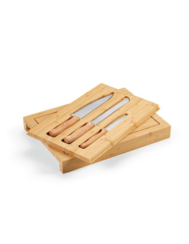 Tagliere Brancusi in Bambù con Coltelli da Cucina