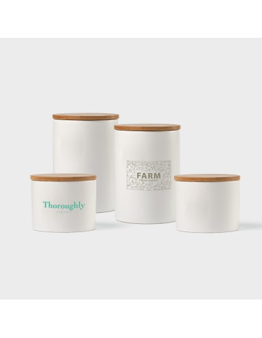 Contenitore Munch 1000 Ceramica 980ml. Coperchio in bambù