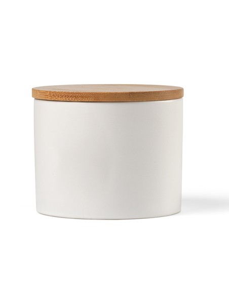 Contenitore Munch 500 Ceramica 525ml. Coperchio in bambù