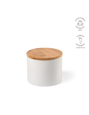 Contenitore Munch 500 Ceramica 525ml. Coperchio in bambù