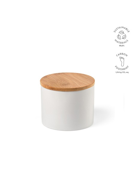 Contenitore Munch 500 Ceramica 525ml. Coperchio in bambù