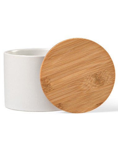 Contenitore Munch 500 Ceramica 525ml. Coperchio in bambù