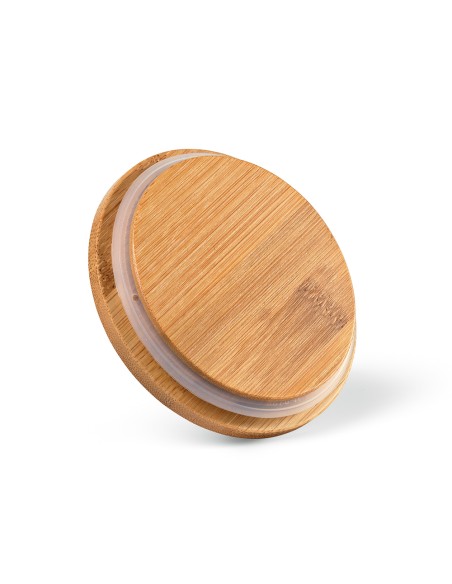Contenitore Munch 500 Ceramica 525ml. Coperchio in bambù