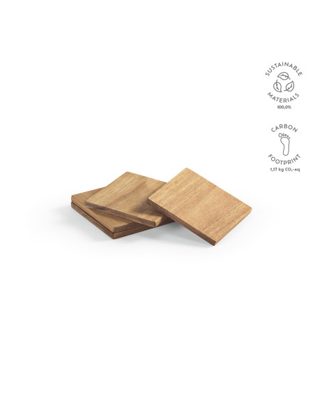 Sottobicchieri Velazquez Legno di Acacia. Set da 4