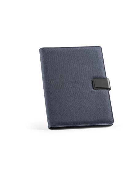 Cartella A4 Tolstoy in rPET. 64 fogli FSC e chiusura in rPU