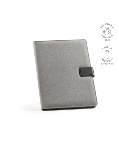 Cartella A4 Tolstoy in rPET. 64 fogli FSC e chiusura in rPU