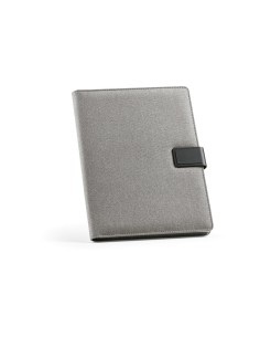 Cartella A4 Tolstoy in rPET. 64 fogli FSC e chiusura in rPU