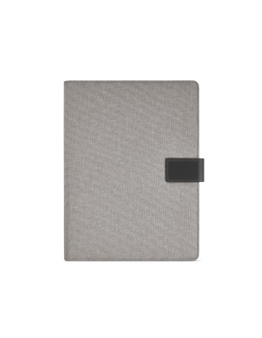 Cartella A4 Tolstoy in rPET. 64 fogli FSC e chiusura in rPU