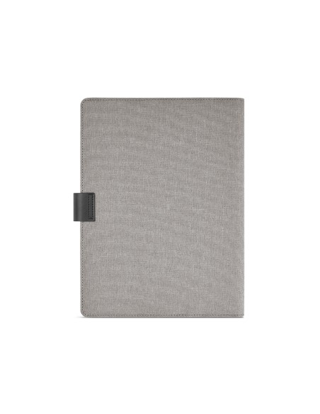 Cartella A4 Tolstoy in rPET. 64 fogli FSC e chiusura in rPU