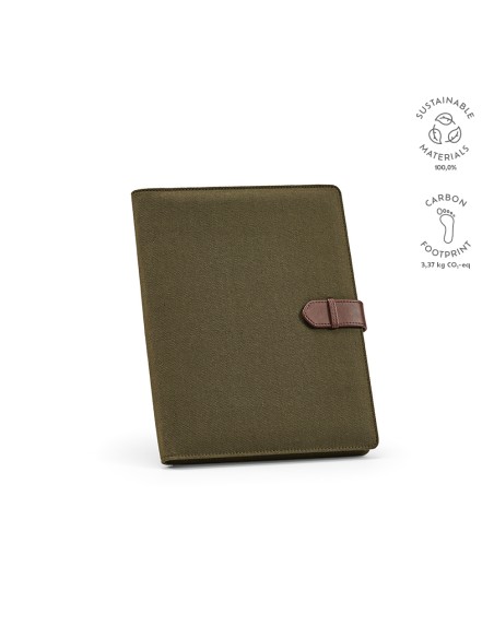 Cartella A4 Eliot in rCotton. 64 fogli FSC e chiusura rPU