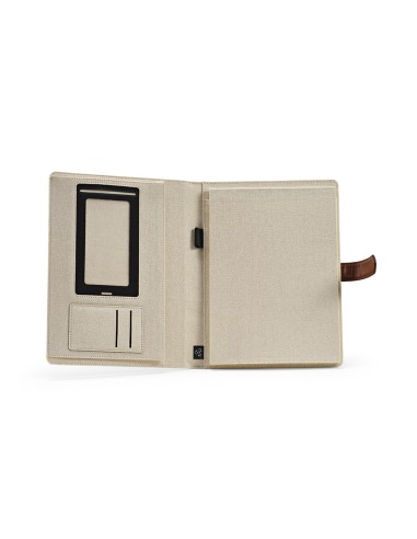 Cartella A4 Eliot in rCotton. 64 fogli FSC e chiusura rPU