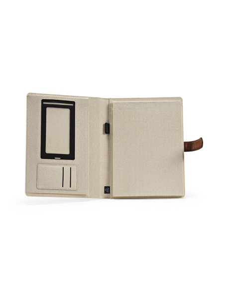 Cartella A4 Eliot in rCotton. 64 fogli FSC e chiusura rPU