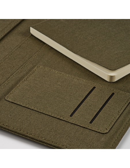 Cartella A4 Eliot in rCotton. 64 fogli FSC e chiusura rPU