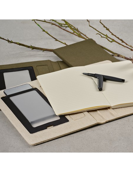 Cartella A5 Eliot in rCotton. 64 fogli FSC e chiusura rPU