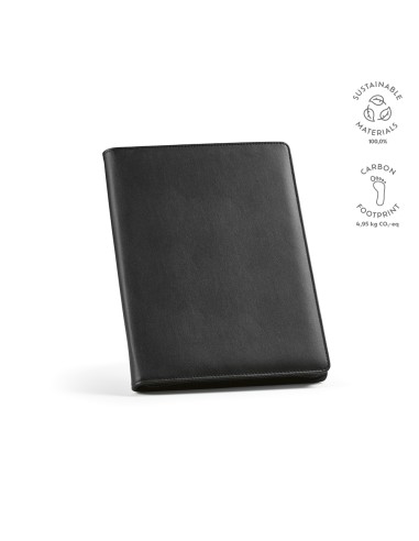 Cartella A4 Orwell in rPU. 64 fogli FSC e chiusura con zip