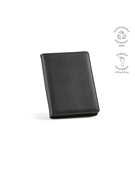 Cartella A5 Orwell in rPU. 64 fogli FSC e chiusura con zip