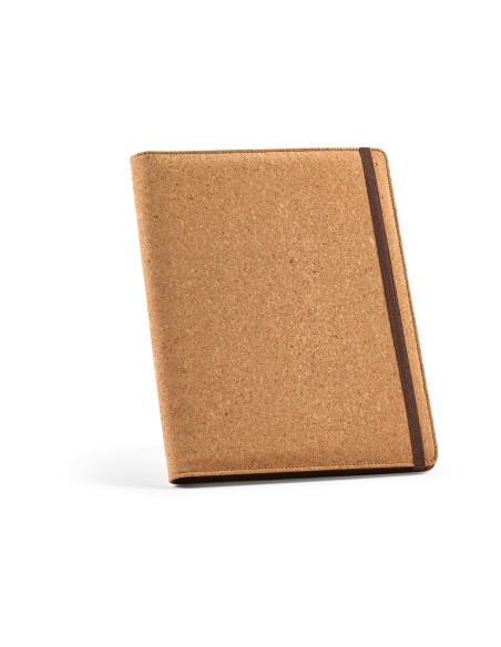 Cartella A4 Kafka in sughero. 64 fogli FSC e elastico