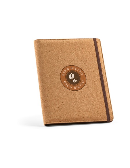 Cartella A4 Kafka in sughero. 64 fogli FSC e elastico