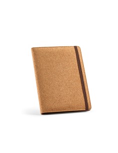 Cartella A5 Kafka in sughero. 64 fogli FSC e elastico