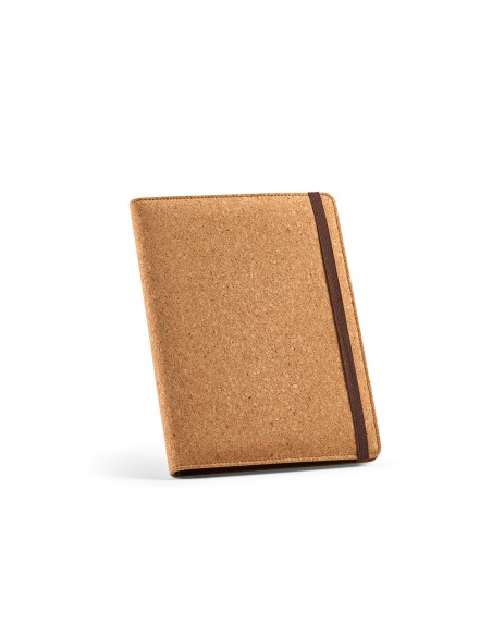 Cartella A5 Kafka in sughero. 64 fogli FSC e elastico