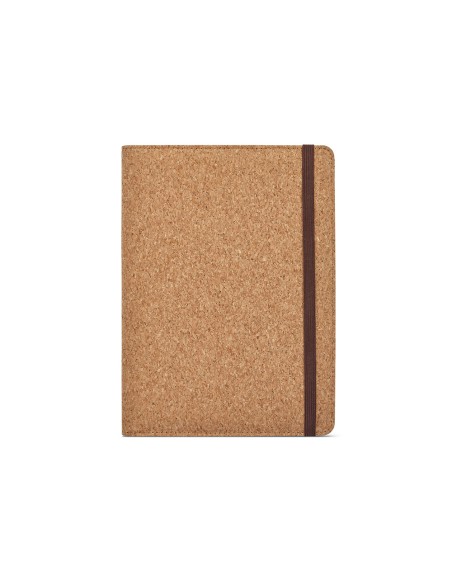 Cartella A5 Kafka in sughero. 64 fogli FSC e elastico