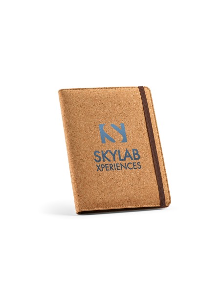 Cartella A5 Kafka in sughero. 64 fogli FSC e elastico