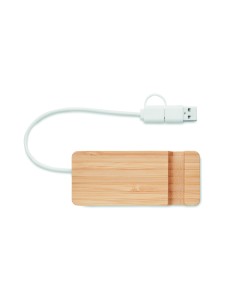 Hub USB a 4 porte in bamboo