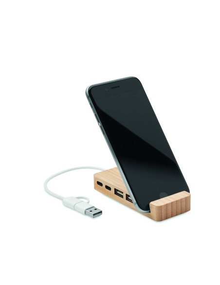 Hub USB a 4 porte in bamboo