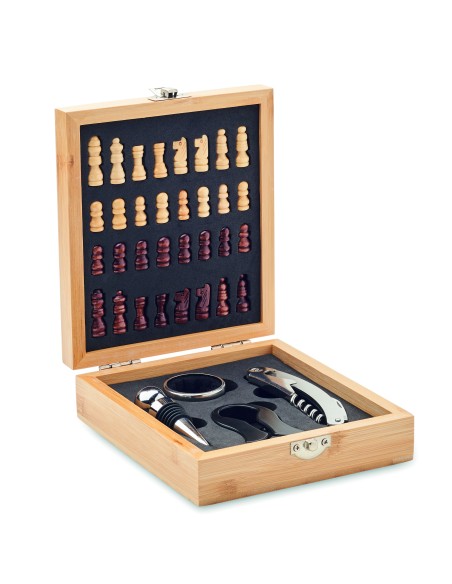 Set da vino con scacchiera