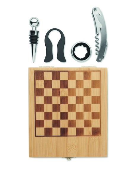 Set da vino con scacchiera