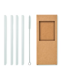 Set di 4 cannucce di vetro riut